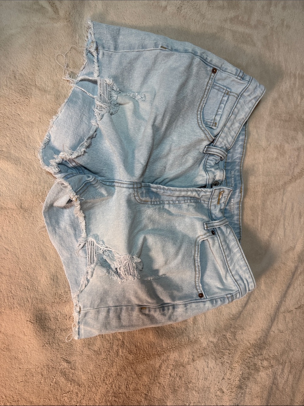 Old Navy Light Blue Distressed Denim Cutoff Shorts